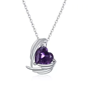 Colier din argint Purple Winged Heart