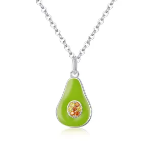 Colier din argint Sparkling Avocado