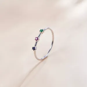 Inel din argint Glamour Rainbow Stones