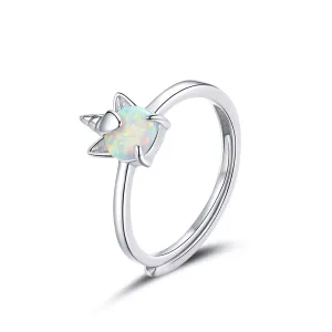 Inel reglabil din argint Color Unicorn