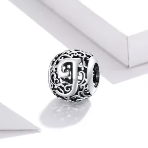 Talisman din argint Alphabet Letter J