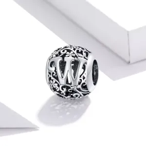 Talisman din argint Alphabet Letter W