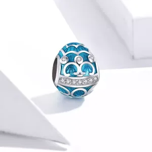Talisman din argint Blue Crystal Egg