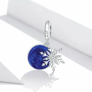 Talisman din argint Blue Sky Snowflake