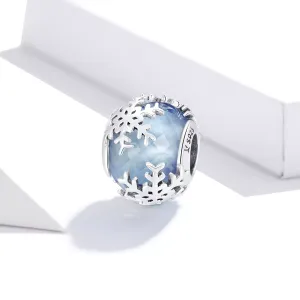 Talisman din argint Blue Snowflake Bead