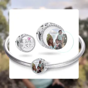 Talisman din argint Custom Photo Trio Family