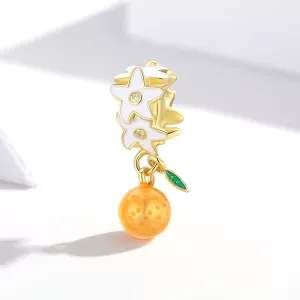 Talisman din argint Golden Orange Flower
