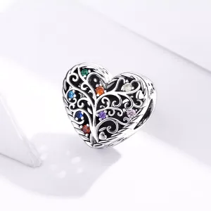 Talisman din argint Pattern Colored Heart