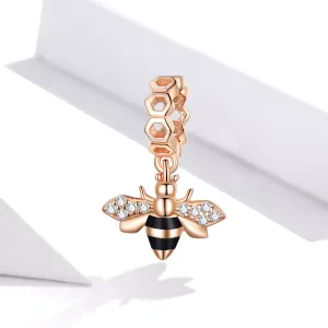 Talisman din argint Rose Gold Bee