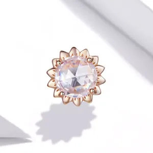 Talisman din argint Rose Gold Pink Crystal