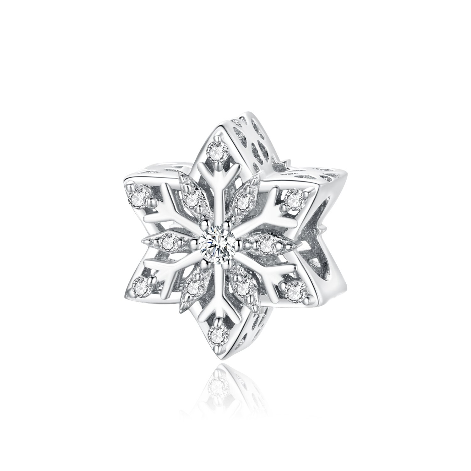 Talisman din argint Amazing Shiny Snowflake