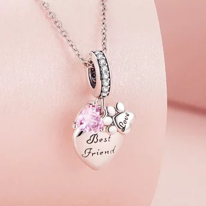 Talisman din argint Best Friend Pink Love