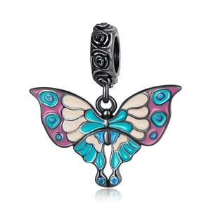Talisman din argint Black Vintage Butterfly