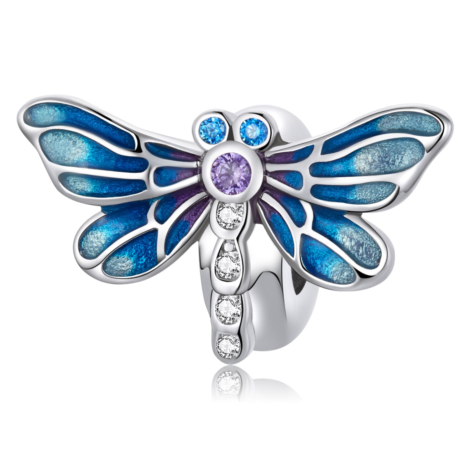 Talisman din argint blue dragonfly