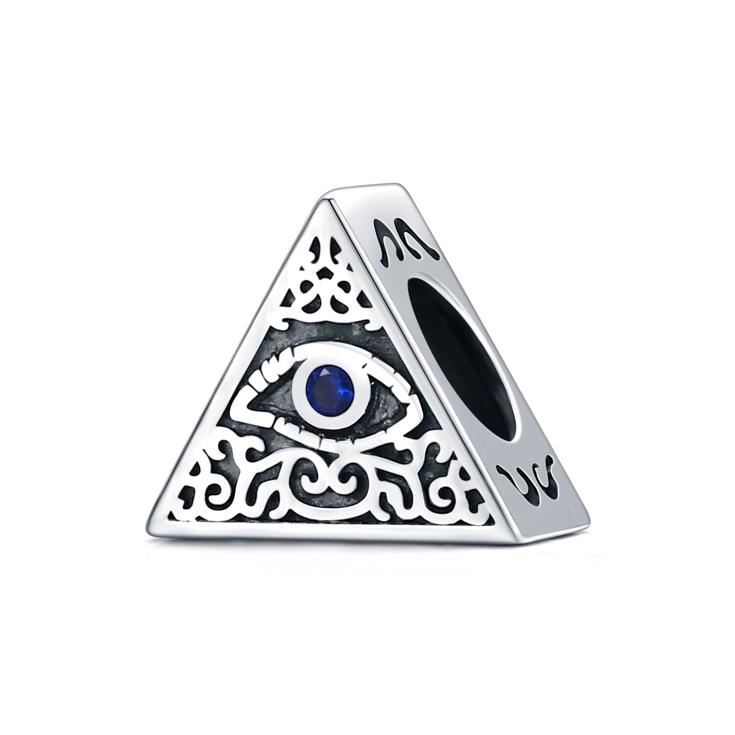 Talisman din argint Blue Eye Pyramid