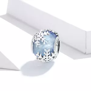 Talisman din argint Blue Snowflake Bead