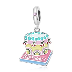 Talisman din argint Cherry Cake Birthday