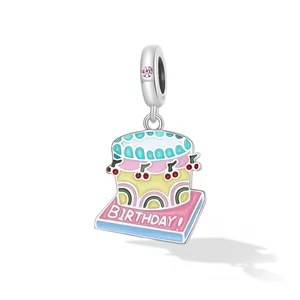 Talisman din argint Cherry Cake Birthday