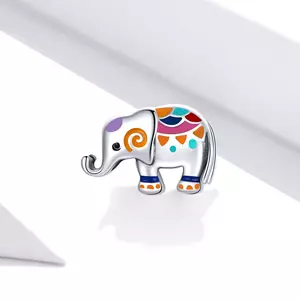 Talisman din argint Colorful Elephant
