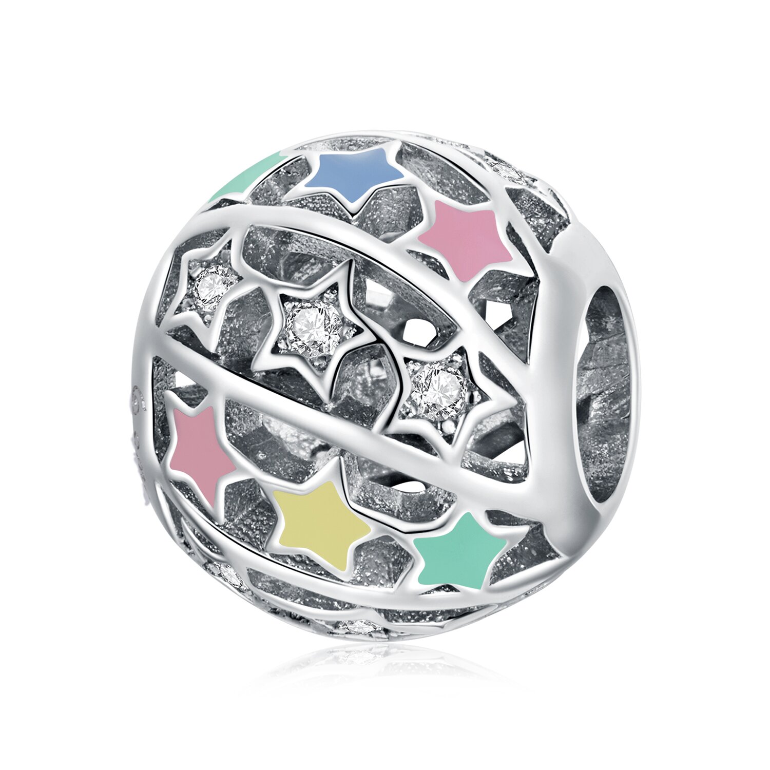 Talisman din argint Colorful Stars Ball image11