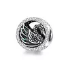 Talisman din argint Crystal Black Swan picture - 1