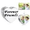 Talisman din argint Custom Photo Forever Friends Heart