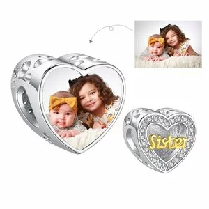 Talisman din argint Custom Photo Glamour Sister