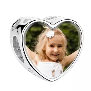 Talisman din argint Custom Photo Heart