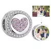 Talisman din argint Custom Photo Heart and Crystals picture - 1