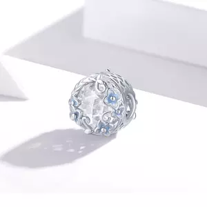 Talisman din argint Elegant Blue Flowers