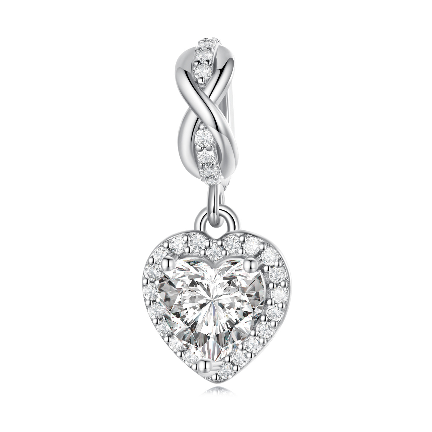 Talisman din argint Elegant Crystal Heart image5
