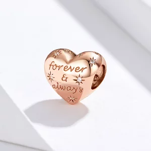 Talisman din argint Forever & Always Rose Gold