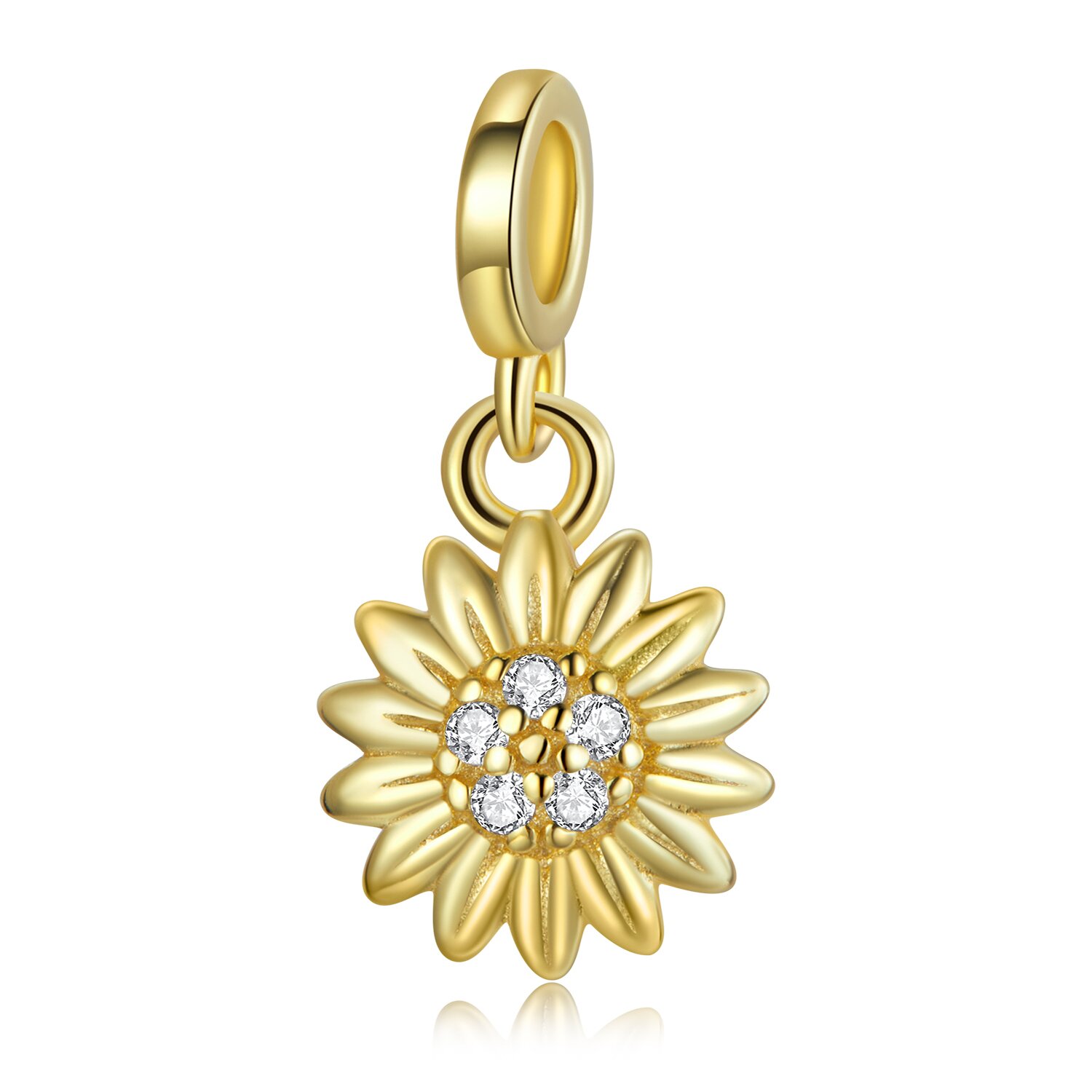 Talisman din argint golden crystal sunflower