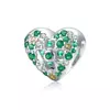 Talisman din argint Green Heart Clover
