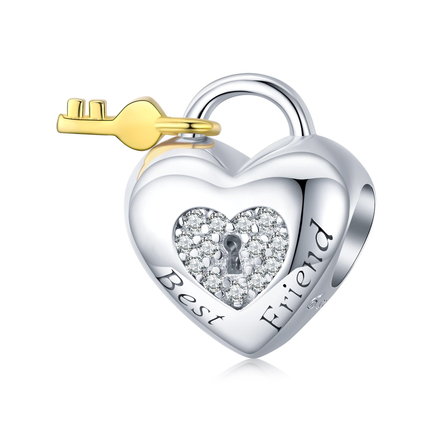 Talisman din argint heart with key for best friend
