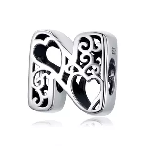 Talisman din argint In Love with Letter N