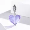 Talisman din argint Violet Translucent Heart picture - 3