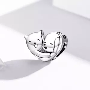Talisman din argint Lovely Kitten and Puppy