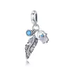 Talisman din argint Lucky Feather and Hamsa picture - 1