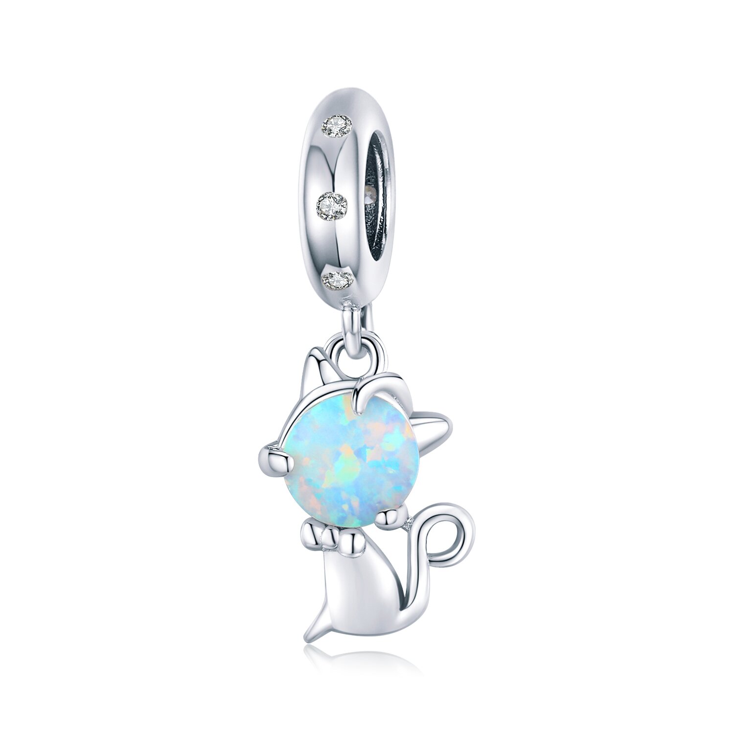 Talisman din argint Opal Cat image1