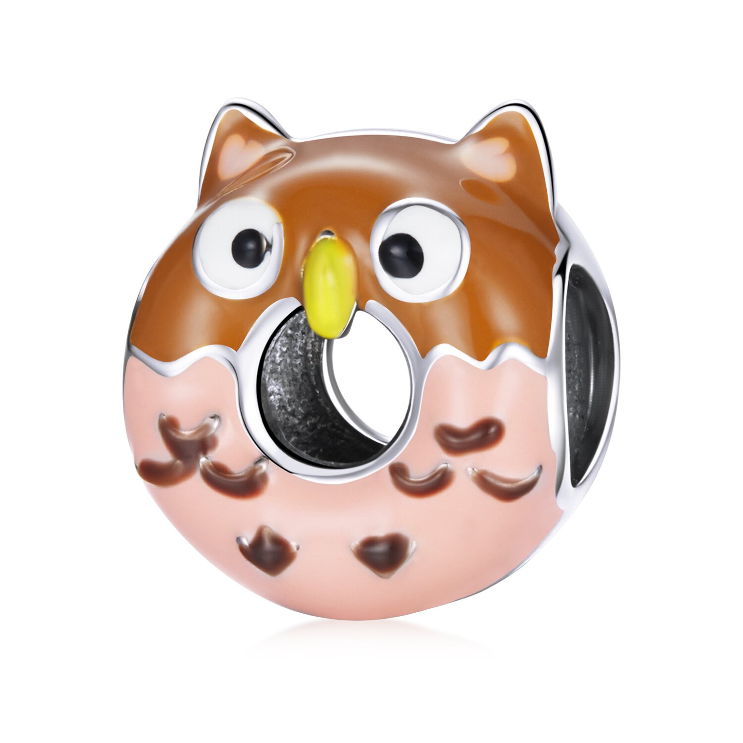 Talisman din argint owl donut