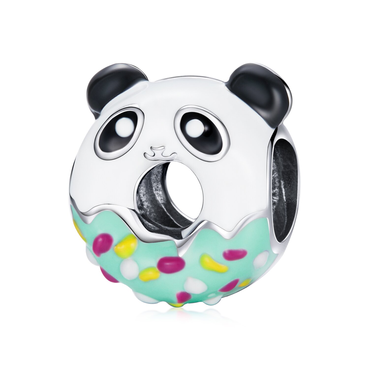 Talisman din argint Panda Donut image