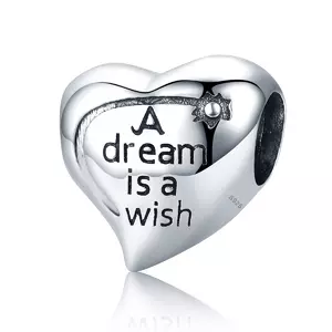 Talisman din argint patinat A dream is a Wish