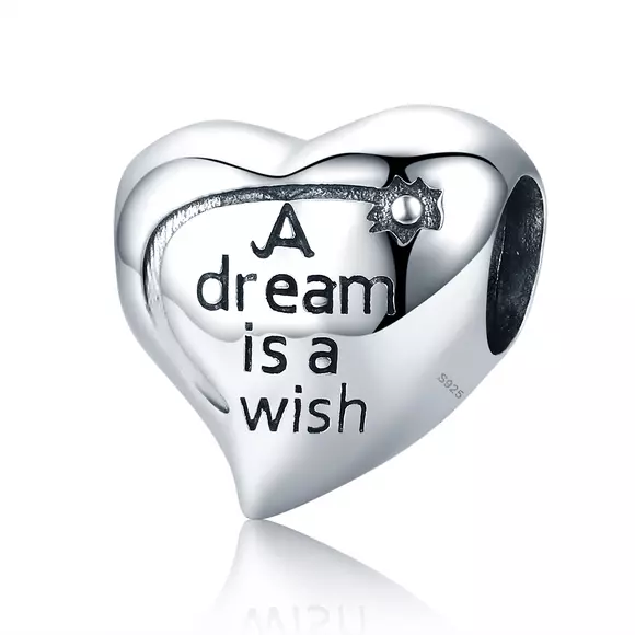 Talisman din argint patinat A dream is a Wish