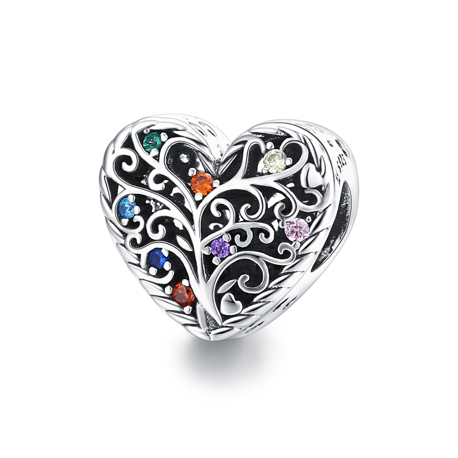 Talisman din argint Pattern Colored Heart EdenBoutique