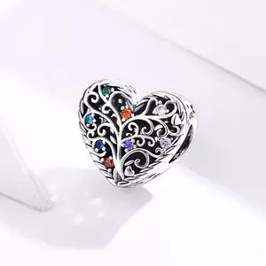 Talisman din argint Pattern Colored Heart
