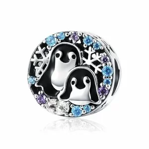 Talisman din argint Penguin Family