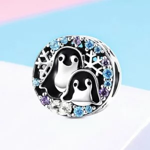 Talisman din argint Penguin Family