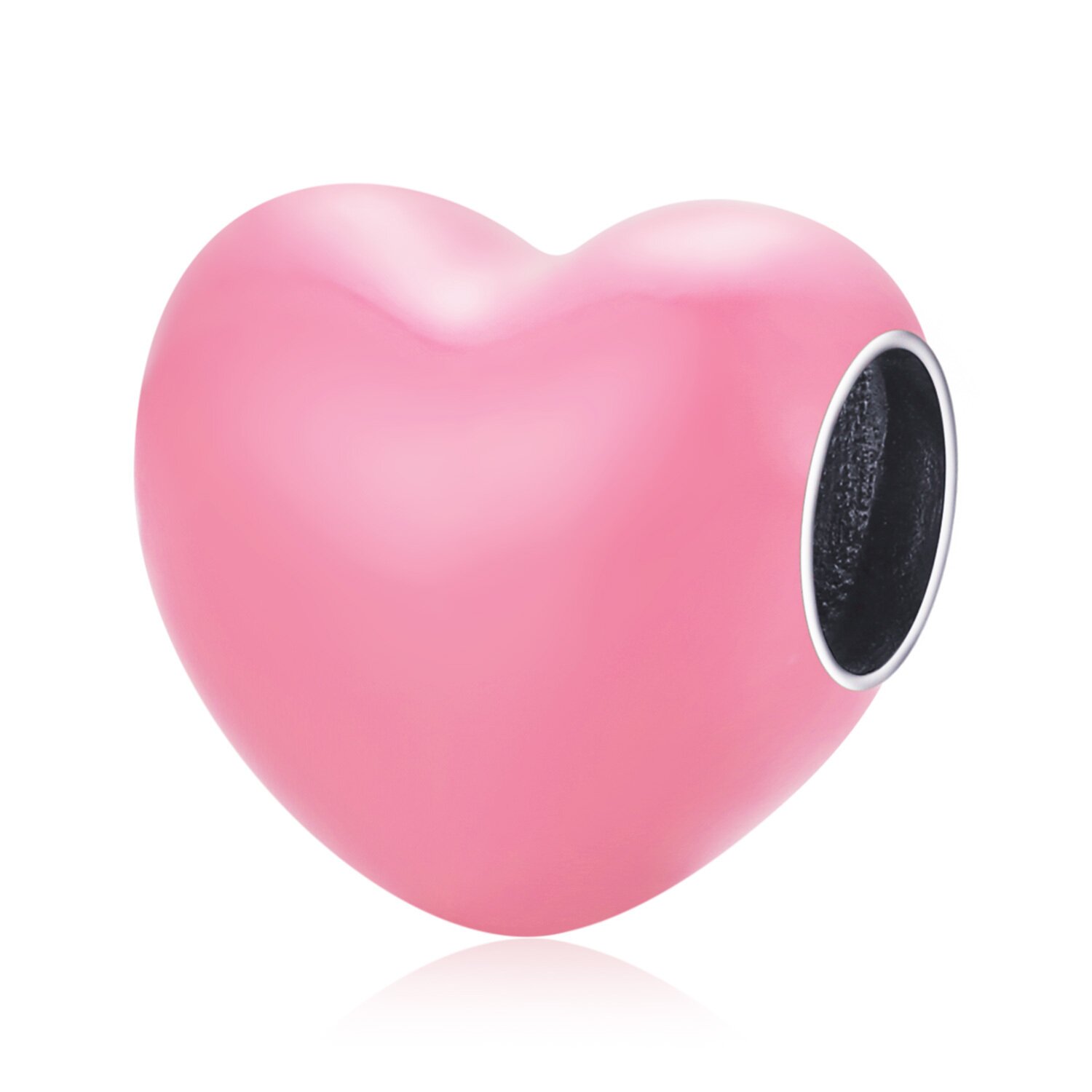 Talisman din argint pink email heart