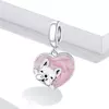 Talisman din argint Pink Heart Bulldog picture - 2